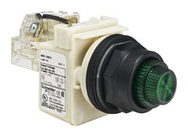 SQUARE D BY SCHNEIDER ELECTRIC 9001SKT35G31 Incandescent Lamp, 1.18 ", 28 V, Round with Flat Top, Harmony 9001SK Series