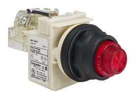 SQUARE D BY SCHNEIDER ELECTRIC 9001SKT35R31 Incandescent Lamp, 1.18 ", 28 V, Round with Flat Top, Harmony 9001SK Series