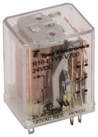 POTTER&BRUMFIELD - TE CONNECTIVITY R10-E1Y2-V700 General Purpose Relay, R10 Series, Power, Non Latching, DPDT, 24 VDC, 2 A