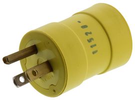 MOLEX 1301510017 Power Entry Connector, 15A, 125V, NEMA 5-15P, 15 A, Yellow, Nylon (Polyamide) Body, 125 V