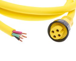 MOLEX 1300000074 Sensor Cable, Quick-Change Receptacle, Free End, 4 Positions, 1.83 m, 6 ft