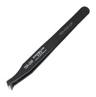 EXCELTA 15A-GW-OF Tweezers, Precision, Bent, Pointed, 112.5 mm, Carbon Steel
