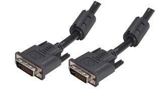 L-COM CGDVI-I-MM-1 Audio / Video Cable Assembly, DVI-I Dual Link Plug, DVI-I Dual Link Plug, 1 ft, 304.8 mm, Black