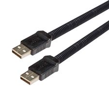 L-COM CSMUAA-PL-4M USB Cable, Type A Plug to Type A Plug, 4 m, 13.1 ft, USB 2.0, Black