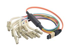 L-COM MPM12OM2-FLC-05 Cable de Fibra Óptica, Multimodo, OM2, 12 Fibras, 50µm / 125µm, 19.7"