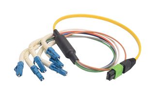 L-COM MPM6S-FLC-1 Fiber Optic Cable, Singlemode, OS1, 6 Fibers, 9µm / 125µm, 3.3 ft