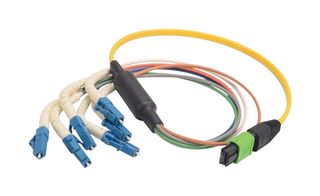 L-COM MPM6S-FLC-10 Fiber Optic Cable, Singlemode, OS1, 6 Fibers, 9µm / 125µm, 32.8 ft