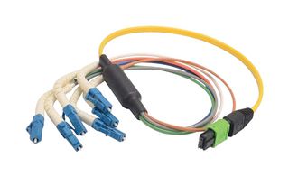 L-COM MPM6S-FLC-5 Fiber Optic Cable, Singlemode, OS1, 6 Fibers, 9µm / 125µm, 16.4 ft