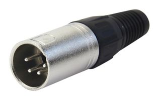 MULTICOMP PRO PS000014 XLR Connector, 4 Contacts, Plug, Cable Mount, Silver Plated Contacts, Metallised Plastic Body