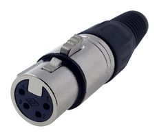 MULTICOMP PRO PS000019 XLR Connector, 4 Contacts, Receptacle, Cable Mount, Silver Plated Contacts