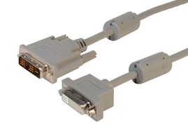 L-COM PMDVI-DSLMF-3 Audio / Video Cable Assembly, DVI-D Dual Link Plug, DVI-D Dual Link Plug, 3 ft, 914.4 mm, Gray