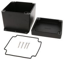 HAMMOND 1550Z137FBK Metal Enclosure, w/ Flange, Instrument, Diecast Aluminum, 121 mm, 121 mm, 102 mm, IP66, IP67, IP68