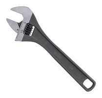 WIHA 76200 Wrench, Adjustable, 6" Length, Steel, Black Phosphate Finish