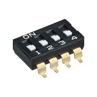 SCHURTER DMSD-02-H2-S-TU DIP / SIP Switch, 2.54mm Pitch, 2 Circuits, Recessed, Surface Mount, DPST-NO, 50 V, 100 mA