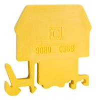 SQUARE D BY SCHNEIDER ELECTRIC 9080GMY6B Accessory, Yellow, Nylon, Schneider Electric 9080GM6/9080GR6 Terminal Blocks, End Barrier