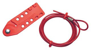 BRADY CABLO Lockout Device, Cable, Prinzing, Steel, Red