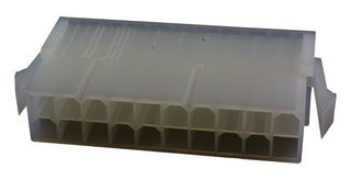MOLEX 39-01-2201 Connector Housing, Natural, Mini-Fit Jr. 5559 Series, Plug, 20 Positions, 4.2 mm
