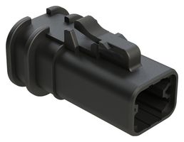 AMPHENOL SINE/TUCHEL ATP06-4S-OMBLK Automotive Connector Housing, w/Std Seal, Black, ATP Series, Plug, 4 Positions