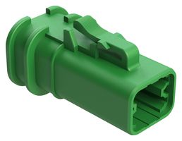 AMPHENOL SINE/TUCHEL ATP06-4S-OMGRN Automotive Connector Housing, w/Std Seal, Green, ATP Series, Plug, 4 Positions