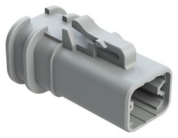AMPHENOL SINE/TUCHEL ATP06-4S-OMRDGRY Automotive Connector Housing, w/RD Seal, Gray, ATP Series, Plug, 4 Positions