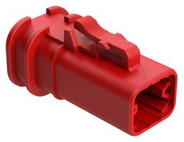 AMPHENOL SINE/TUCHEL ATP06-4S-OMRED Automotive Connector Housing, w/Std Seal, Red, ATP Series, Plug, 4 Positions