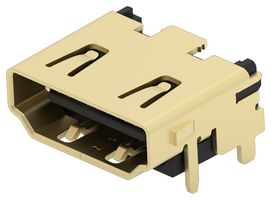 TE CONNECTIVITY 2485396-1 HDMI Connector, 19 Contacts, Receptacle, PCB Mount, Through Hole Right Angle