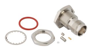 AMPHENOL RF 031-6960 RF / Coaxial Connector, TNC Coaxial, Straight Bulkhead Jack, Solder, Crimp, 50 ohm, 0.81mm Micro