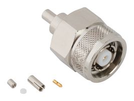 AMPHENOL RF 031-6980 RF / Coaxial Connector, TNC RP Coaxial, Straight Plug, Solder, Crimp, 50 ohm, 1.37mm Micro, Brass