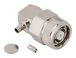 AMPHENOL RF 031-6984 RF / Coaxial Connector, TNC RP Coaxial, Right Angle Plug, Solder, Crimp, 50 ohm, 1.37mm Micro