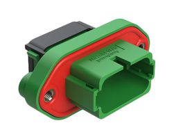 AMPHENOL SINE/TUCHEL AT16-15PC-PM11 Carcasa de Conector Automotriz, Llave C, Verde, Panelmate AT Series, Receptáculo eléctrico