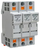 MARATHON SPECIAL PRODUCTS ZT3419 Fuse Holder, DIN Rail, 3 Fuses, 30 A, 600V, Class CC, Push-In