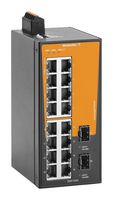 WEIDMULLER 2908170000 Interruptor, 18 Puertos, Industrial, Gigabit Ethernet no Gestionado, Rail DIN, 16 x RJ45, 2 x SFP