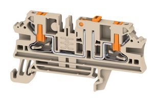 WEIDMULLER 2898660000 DIN Rail Mount Terminal Block, Test Disconnect, 2 Positions, 28 AWG, 12 AWG, 2.5 mm², Push In, 20 A