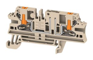 WEIDMULLER 2898680000 DIN Rail Mount Terminal Block, Test Disconnect, 2 Positions, 28 AWG, 12 AWG, 2.5 mm², Push In, 20 A
