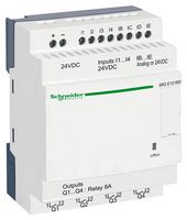 SCHNEIDER ELECTRIC SR2E121BD Smart Relay, Compact, 12 Discrete Inputs, 8 Relay Outputs, 24 VAC, Zelio Logic Series