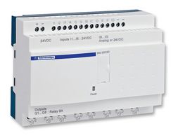 SCHNEIDER ELECTRIC SR2E201BD Smart Relay, Compact, 6 Input Analog, 12 Discrete Inputs, 8 Relay Outputs, 24VDC, Zelio Logic Series