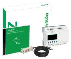 SCHNEIDER ELECTRIC SR2PACK2FU Smart Relay, Compact, 12 Discrete Inputs, 8 Relay Outputs, 100 to 240 VAC, Zelio Logic Series