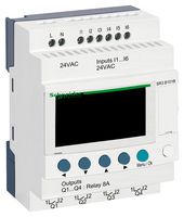 SCHNEIDER ELECTRIC SR3B101B Modular Smart Relay, 6 Discrete Inputs, 4 Relay Outputs, 24 VAC, Zelio Logic Series