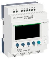 SCHNEIDER ELECTRIC SR3B101FU Modular Smart Relay, 6 Discrete Inputs, 4 Relay Outputs, 100 to 240 VAC, Zelio Logic Series