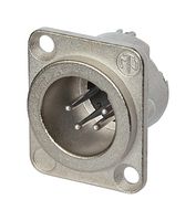 NEUTRIK NC4MD-LX XLR Connector, 4 Contacts, Plug, Panel Mount, Silver Plated Contacts, Zinc Body, DLX Series