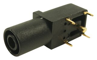 CLIFF ELECTRONIC COMPONENTS FCR7350B Banana Test Connector, Right Angle, Socket, PCB Mount, 24 A, 1 kV, Gold Plated Contacts, Black