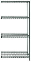 QUANTUM STORAGE AD63-1424P Add-On Kit, Wire Shelving, 4 Shelves, 24" L x 14" W x 63" D, 800 lb, Steel