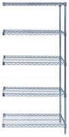QUANTUM STORAGE AD86-1260GY-5 Add-On Kit, Wire Shelving, 5 Shelves, 60" L x 12" W x 86" H, 800 lb, Steel