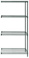 QUANTUM STORAGE AD86-1442P Add-On Kit, Wire Shelving, 4 Shelves, 42" L x 14" W x 86" H, 800 lb, Steel