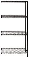 QUANTUM STORAGE AD86-1260BK Add-On Kit, Wire Shelving, 4 Shelves, 60" L x 12" W x 86" H, 800 lb, Steel