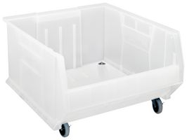 QUANTUM STORAGE QUS967MOBCL Hulk Container, with Caster, 23.875" L X 22.5" W X 12" H, Clear