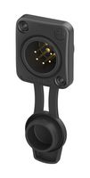 NEUTRIK NC5MDXX-TOP XLR Connector, IP65/IP66, 5 Contacts, Plug, Chassis Mount, Gold Plated Contacts