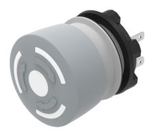EAO 84-6240.0020 Emergency Stop Switch, Gray, Round, DPST-NC, Twist to Release, Quick Connect, 3 A, 120 V