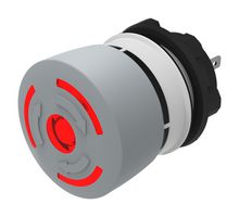 EAO 84-6241.2B20 Emergency Stop Switch, Gray, Round, DPST-NC, Twist to Release, Quick Connect, 3 A, 120 V