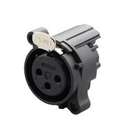 REAN RRX3F-AA-000-0 XLR Connector, Horizontal, 3 Contacts, Receptacle, Panel PCB Mount, Gold Plated Contacts